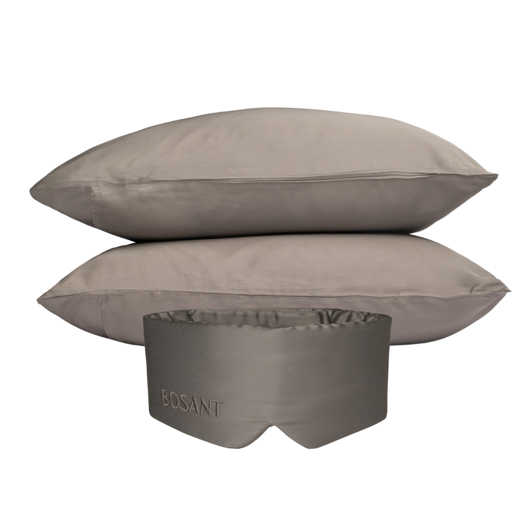 Paketgeschäft: Deep Grey Sleep Maske x Kissenbezüge